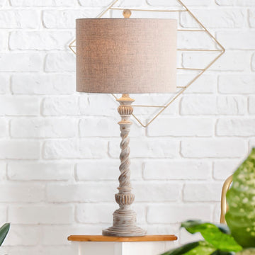 Regent 33" Rustic Resin LED Table Lamp - JONATHAN Y